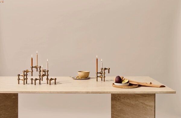 Designový svícen STOFF Nagel Bronzed Brass – set 3 ks