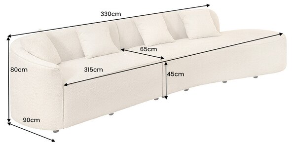Designová sedačka Pasquale 330 cm béžová