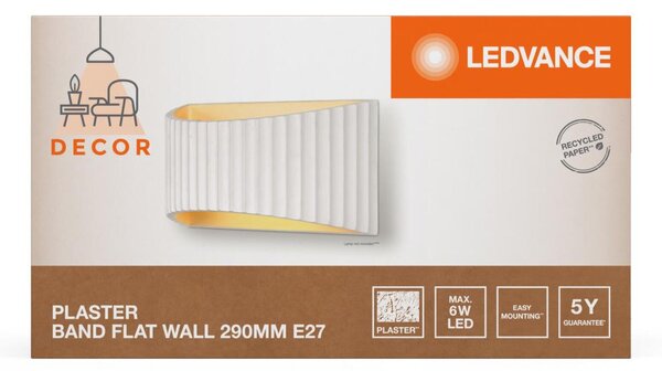 LEDVANCE nástěnné svítidlo Decor Plaster Band Flat Wall 1xE27 220-240 V
