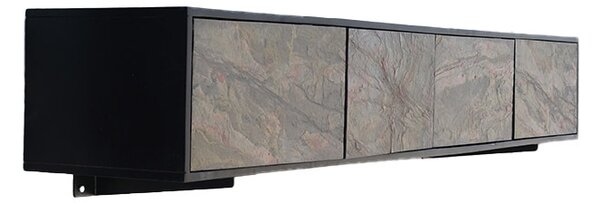 Designový závěsný TV stolek Quillon 200 cm přírodní kámen