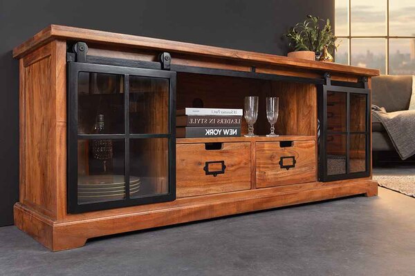 Designový TV stolek Santuzza 160 cm hnědá akácie