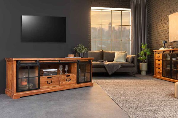 Designový TV stolek Santuzza 160 cm hnědá akácie