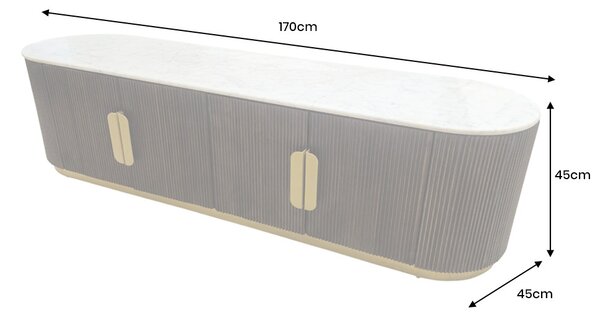 Designový TV stolek Daichi 170 cm mango / mramor