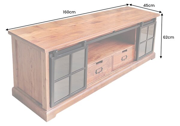 Designový TV stolek Santuzza 160 cm hnědá akácie