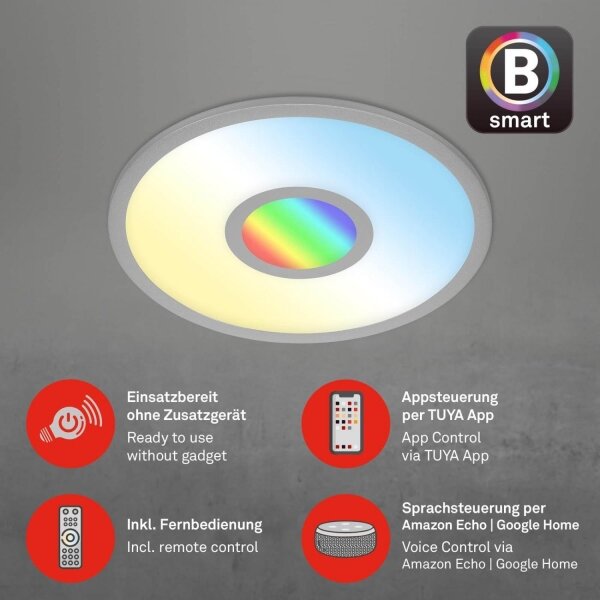 Brilo -LED RGB Stmívatelné stropní svítidlo CENTRO LED/24W/230V Wi-Fi Tuya + DO