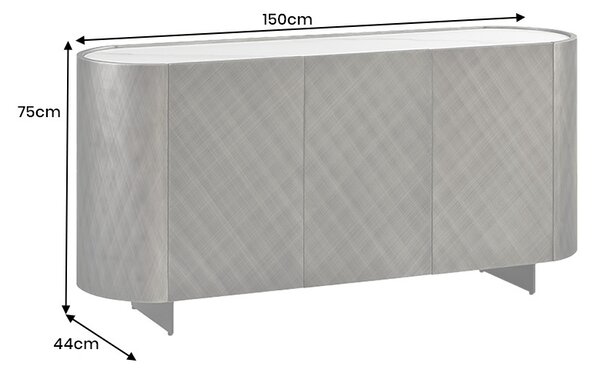 Designová komoda Wilhelmina 150 cm antracitová