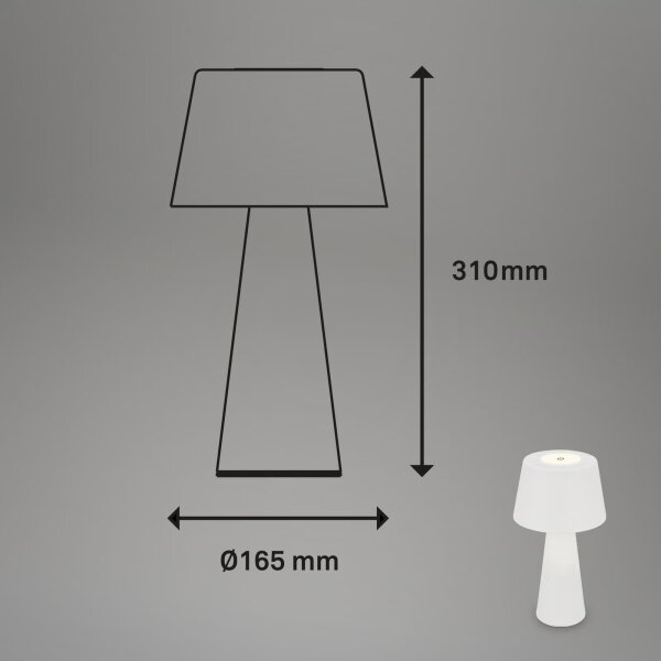 Brilo - LED Stmívatelná nabíjecí venkovní stolní lampa LED/3,5W/5V IP44 bílá