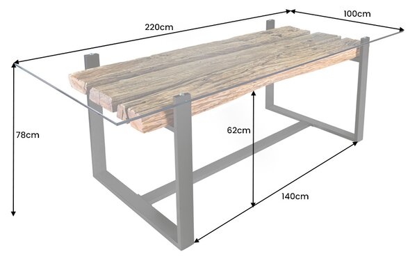 Designový jídelní stůl Shark II 220 cm teak