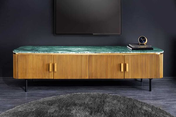 Designový TV stolek Ifama 160 cm zelený mramor