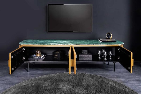 Designový TV stolek Ifama 160 cm zelený mramor