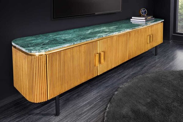 Designový TV stolek Ifama 160 cm zelený mramor