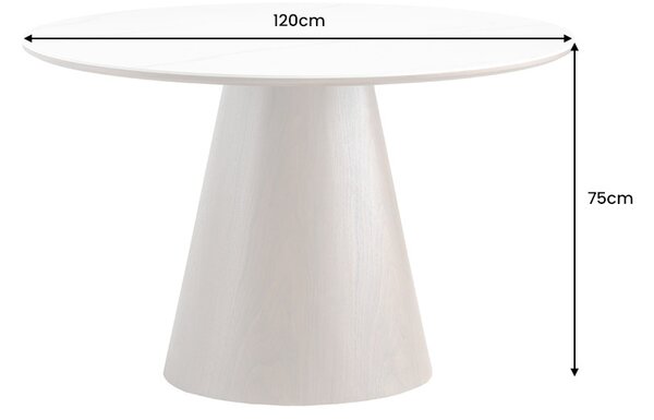 Kulatý jídelní stůl Parthenia 120 cm vzor ořech