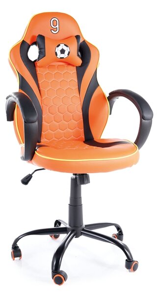 Dětská židle - HOLLAND, ekokůže, oranžová/černá