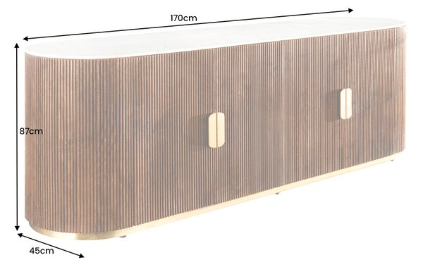 Designová komoda Daichi 170 cm mango/mramor bílý