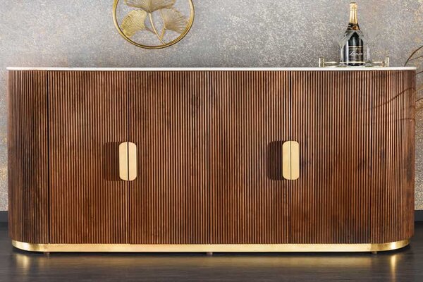 Designová komoda Daichi 170 cm mango/mramor bílý