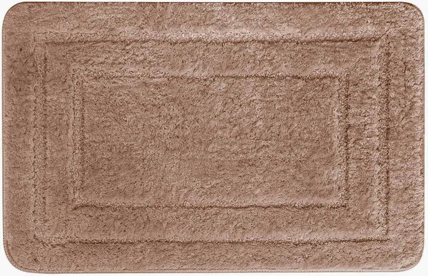 Euromat koupelnová předložka ALOR, jednobarevná hnědá, dlouhý vlas 2cm, 50x80cm