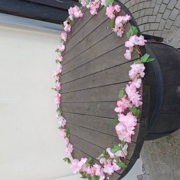 DECOLED Jarní girlanda, 220 cm, prům. 15 cm, růžová, sakura