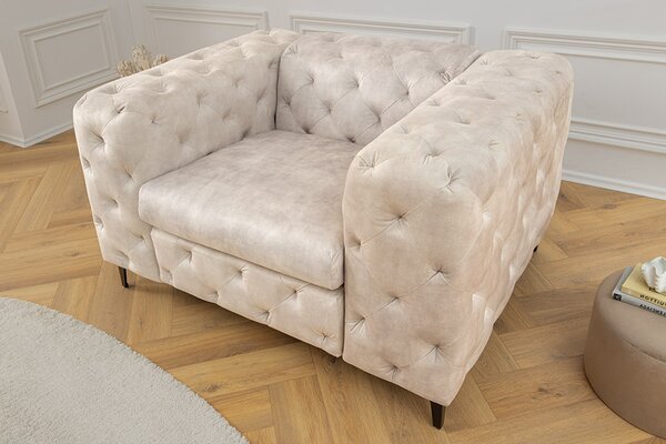 Designové křeslo Rococo šampaňský samet