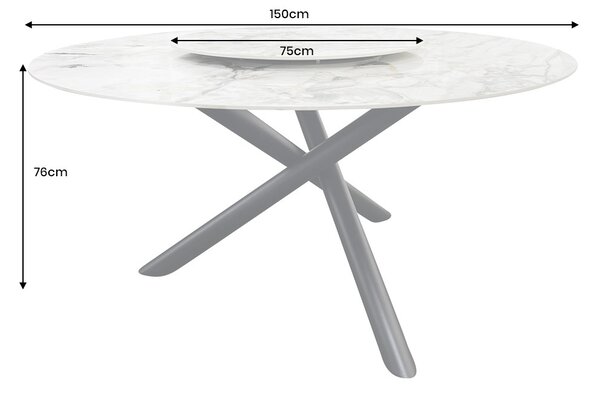 Kulatý jídelní keramický stůl Ganya 150 cm vícebarevný