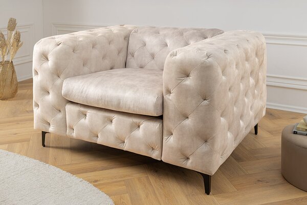Designové křeslo Rococo šampaňský samet
