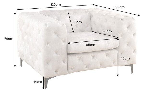 Designové křeslo Rococo šampaňský samet