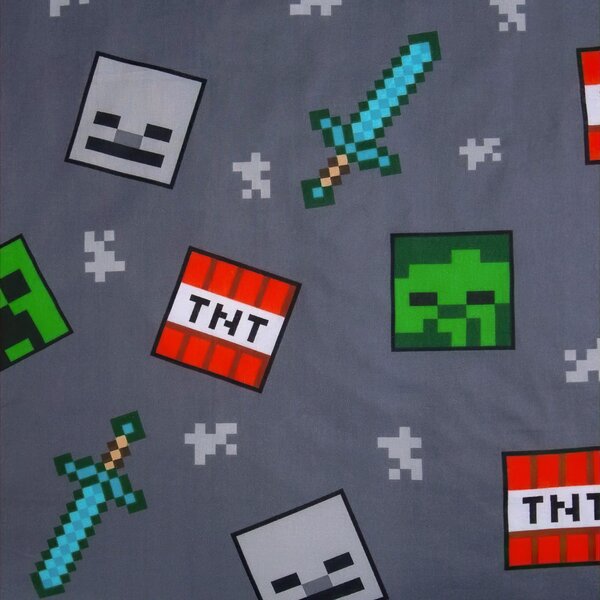 Jerry Fabrics Dětské povlečení MINECRAFT WE GOT THIS, modro-šedé, bavlna hladká, 140x200cm + 70x90cm