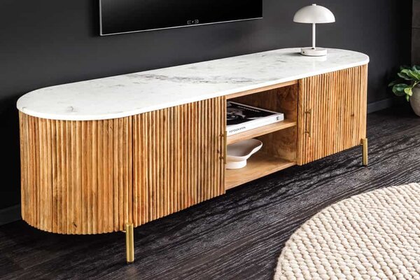 Designový TV stolek Raghuvir 140 cm hnědé mango