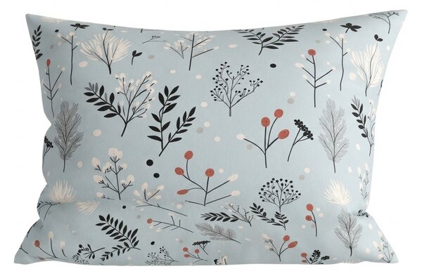 Flanelový povlak na polštář FROST BOTANIC 50x70 cm, světle šedý