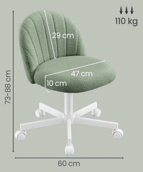 Kosmetická židle s kolečky TEDDY OBGB35027C101 zelená