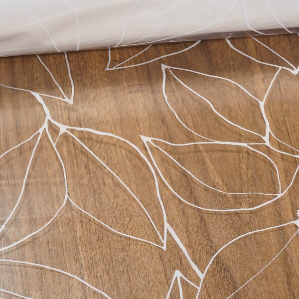 Kristal ubrus PVC průhledný A42/07, bílé listy, š.140cm (metráž)