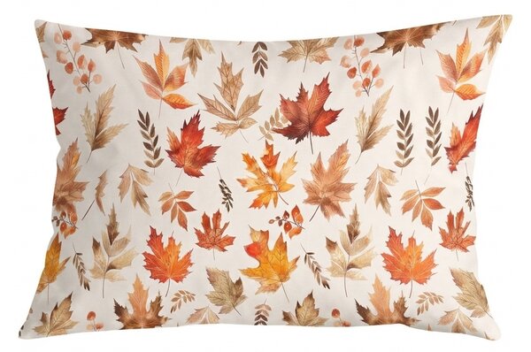 Flanelový povlak na polštář LEAVES & STRIPES 50x70 cm, barevný