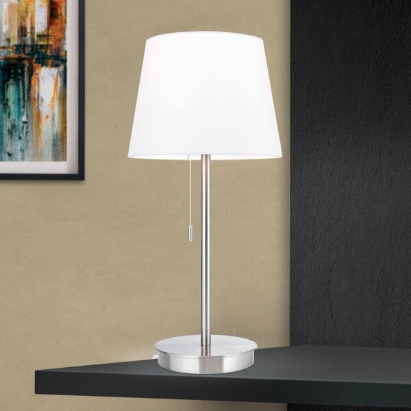 Orion LA 4-1205/1 - Stolní lampa s USB portem LUDWIG 1xE27/40W/230V bílá/chrom