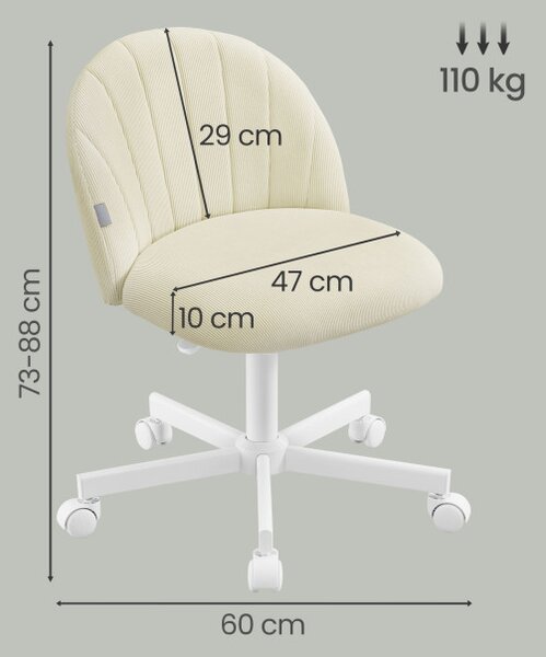 Kosmetická židle s kolečky OBGB35027L101 béžová