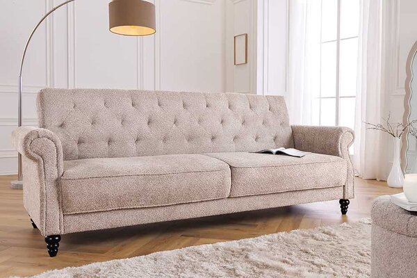 Designová rozkládací sedačka Scarlet 220 cm šedo-hnědá
