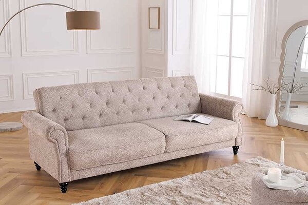 Designová rozkládací sedačka Scarlet 220 cm šedo-hnědá