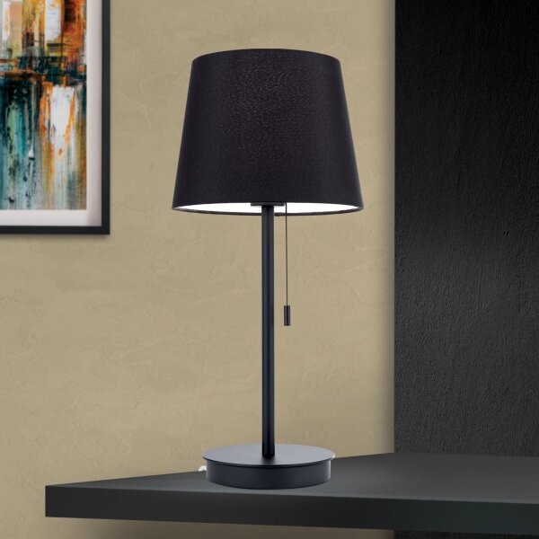 Orion LA 4-1205/1 - Stolní lampa s USB portem LUDWIG 1xE27/40W/230V černá