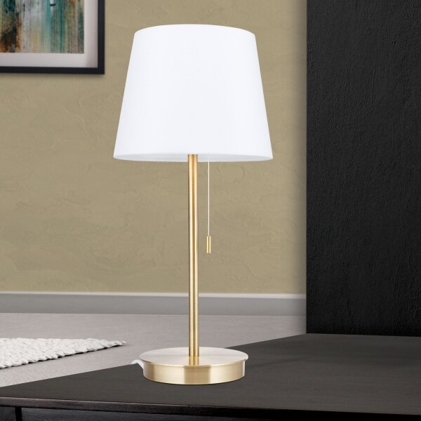 Orion LA 4-1205/1 - Stolní lampa s USB portem LUDWIG 1xE27/40W/230V bílá/zlatá