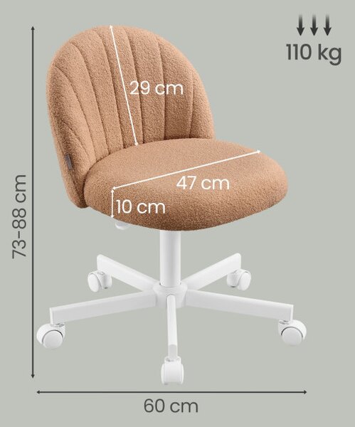 Kosmetická židle s kolečky TEDDY OBGB35027K101 hnědá