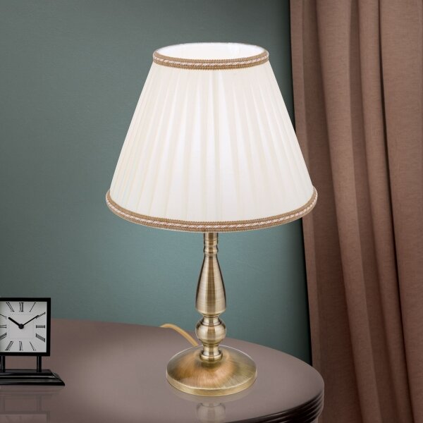 Orion LA 4-1085/1 - Stolní lampa TONIA 1xE27/60W/230V pr. 30 cm bílá/bronz