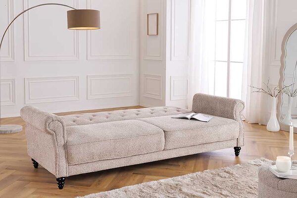 Designová rozkládací sedačka Scarlet 220 cm šedo-hnědá
