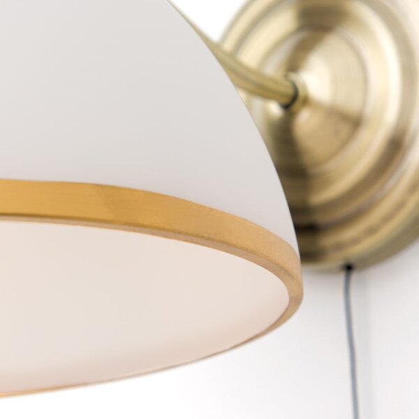 Orion WA 2-1371/1 - Nástěnná lampa OLD LAMP 1xE27/40W/230V bílá/mosaz