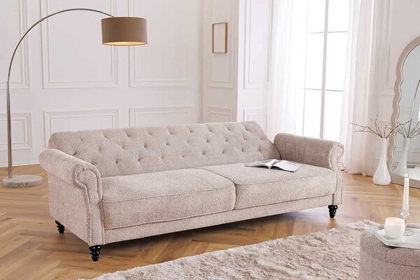 Designová rozkládací sedačka Scarlet 220 cm šedo-hnědá