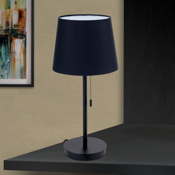 Orion LA 4-1205/1 - Stolní lampa s USB portem LUDWIG 1xE27/40W/230V černá
