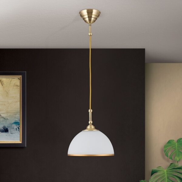 Orion HL 6-1808/1 - Lustr na lanku OLD LAMP 1xE27/40W/230V bílá/mosaz