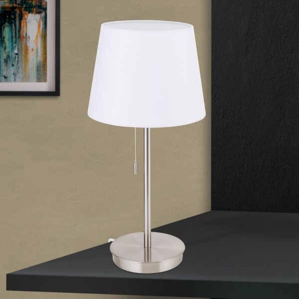 Orion LA 4-1205/1 - Stolní lampa s USB portem LUDWIG 1xE27/40W/230V bílá/chrom