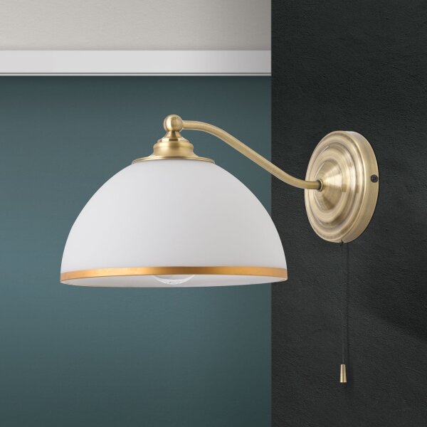 Orion WA 2-1371/1 - Nástěnná lampa OLD LAMP 1xE27/40W/230V bílá/mosaz