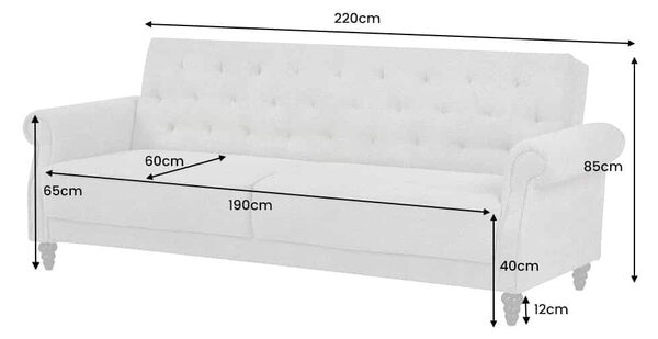Designová rozkládací sedačka Scarlet 220 cm šedo-hnědá