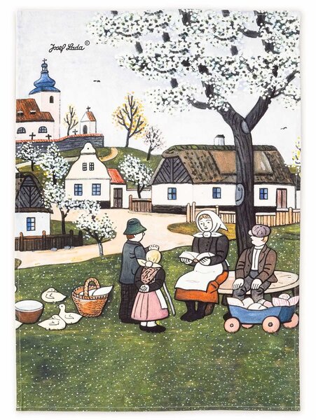 Matějovský utěrky JOSEF JARO NA VSI, zelená, 2 kusy 50x70cm