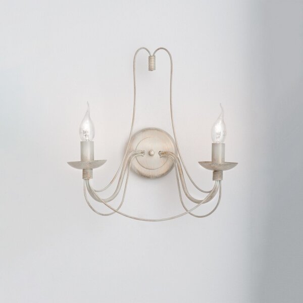 Orion WA 2-809/2 - Nástěnná lampa VELA 2xE14/40W/230V bílá/zlatá/patina