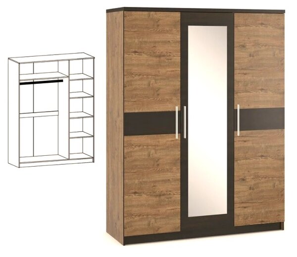 VerDesign VALENTÝNA, šatní skříň sonoma/wenge